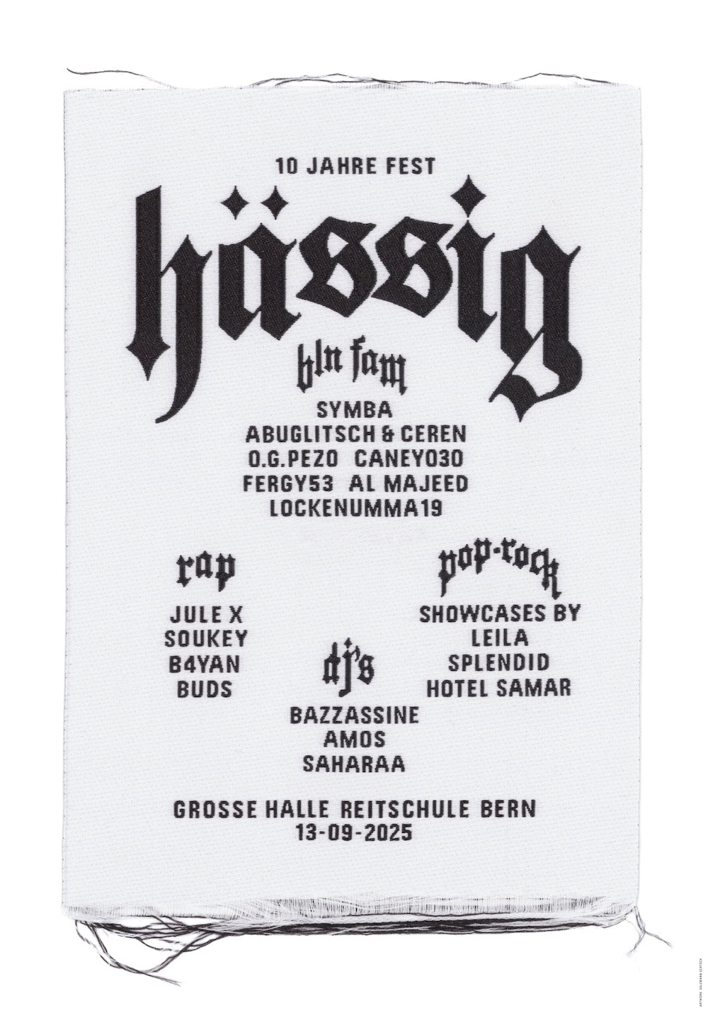 10yrs Fest hässig F4 plakat by salzmann gertsch