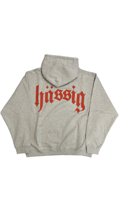 logo hoodie grey