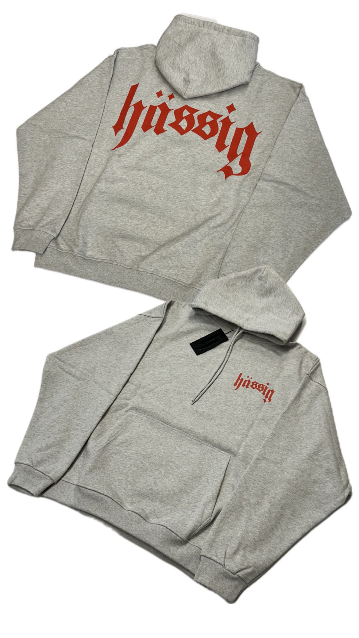 logo hoodie grey